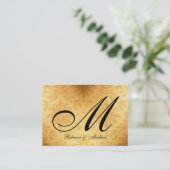 Carte RSVP Monogramme Or vintage (Debout devant)