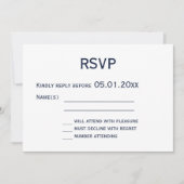 Carte RSVP Monogramme Rose et Blue Gay Wedding (Devant)