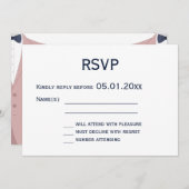 Carte RSVP Monogramme Rose et Blue Gay Wedding (Devant / Derrière)