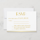 Carte RSVP Monogrammed Gold Great Gatsby Mariage (Devant)