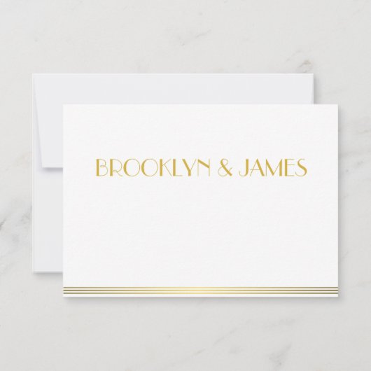 Carte RSVP Monogrammed Gold Great Gatsby Mariage (Dos)
