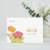 Carte RSVP Monogrammed Peony Wedding (Debout devant)