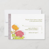 Carte RSVP Monogrammed Peony Wedding (Dos)