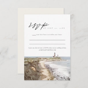 Carte RSVP MONTAUK New York Watercolor