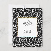 Carte RSVP Motif Abstrait noir blanc (Devant)