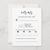 Carte RSVP Motif Abstrait noir blanc (Dos)