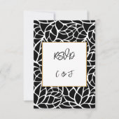 Carte RSVP Motif Abstrait noir blanc (Devant)