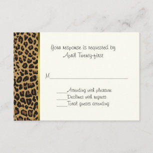 Carte RSVP Motif de mariage Wild Jaguar à la mode