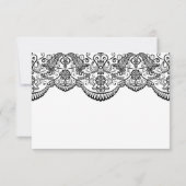 Carte RSVP Motif en dentelle marocaine noire et bl (Dos)