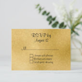 Carte RSVP Motif Gold Wedding (Debout devant)