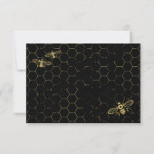 Carte RSVP Motif Honey Bee Black Gold (Dos)