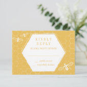 Carte RSVP Motif jaune doré (Debout devant)