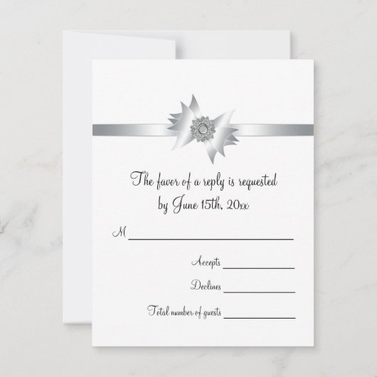 Carte RSVP Navy Blue Damask (Dos)
