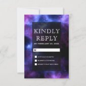 Carte RSVP Nébuleuse spatiale violette Galaxie (Devant)