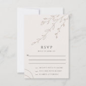 Carte RSVP Neutral Beige Botanique Moderne (Devant)