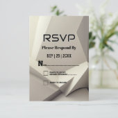 Carte Rsvp Neutre Géométrique Moderne Style Argent (Debout devant)
