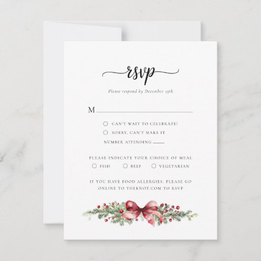 Carte RSVP Noël hiver (Devant)