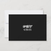 Carte RSVP Noir Beauté QR Code Mariage (Dos)