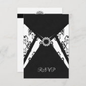 Carte RSVP noir blanc Damas (Devant / Derrière)