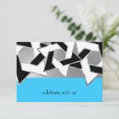 Carte RSVP noir blanc étoile de David sur n'import (Debout devant)