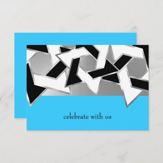 Carte RSVP noir blanc étoile de David sur n'import (Devant / Derrière)