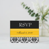 Carte RSVP noir blanc jaune (Debout devant)