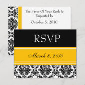 Carte RSVP noir blanc jaune (Devant / Derrière)