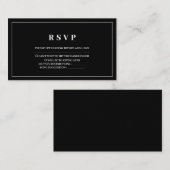 Carte Rsvp Noir & Blanc Simple & Élégant (Devant / Derrière)