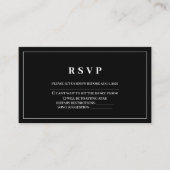 Carte Rsvp Noir & Blanc Simple & Élégant (Devant)