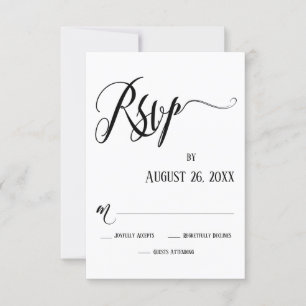 Carte RSVP Noir et Blanc