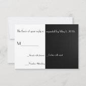 Carte RSVP noir et blanc (Dos)