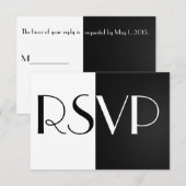 Carte RSVP noir et blanc (Devant / Derrière)