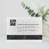 Carte RSVP noir et blanc Damas (Debout devant)