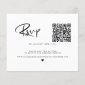 Carte RSVP noir et blanc pour code QR budget (Devant)