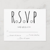 Carte RSVP Noir et Blanc Shell Beach Wedding (Devant)