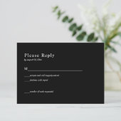 Carte RSVP Noir Mariage (Debout devant)
