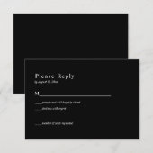 Carte RSVP Noir Mariage (Devant / Derrière)