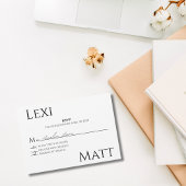 Carte RSVP Noir Moderne