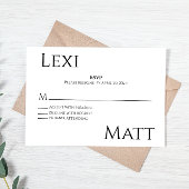 Carte RSVP Noir Moderne
