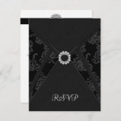 Carte RSVP noire Damas (Devant / Derrière)