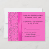 Carte RSVP noire et rose chaud (Dos)