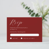 Carte RSVP noire et rouge chic (Debout devant)