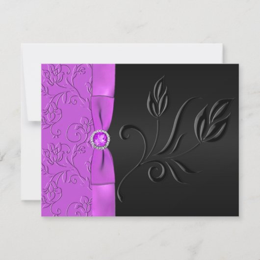 Carte RSVP noire et violette (Devant)