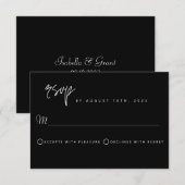 Carte RSVP noire minimaliste (Devant / Derrière)