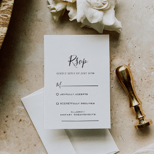 Carte RSVP officielle de calligraphie