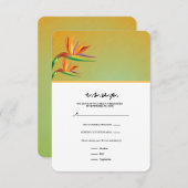 Carte RSVP Oiseau de Paradis Tropical Floral (Devant / Derrière)