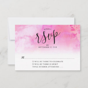Carte RSVP Ombre Watercolor Wedding - Rose