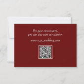 Carte RSVP Open Work Elegant Mariage Maroon (Dos)