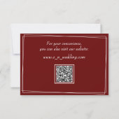 Carte RSVP Open Work Elegant Mariage Maroon (Dos)