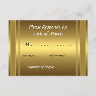 Carte RSVP Or